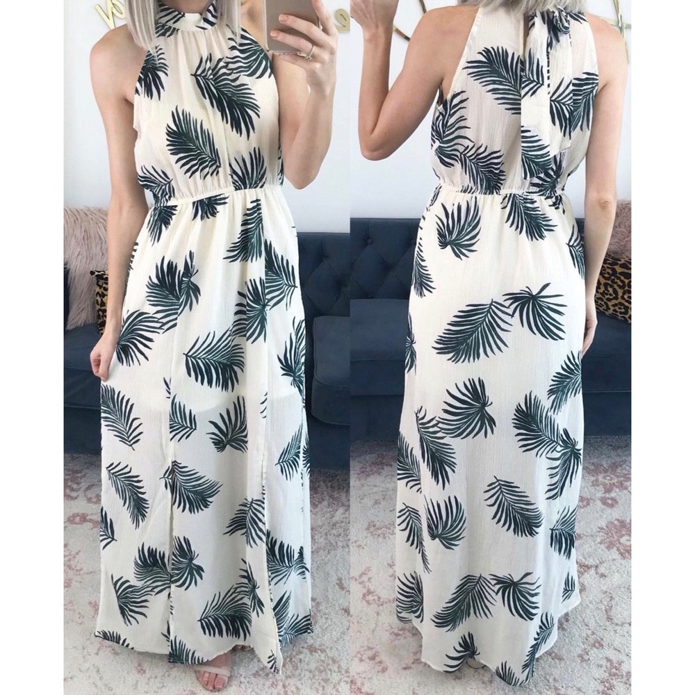 Staccato Palm Maxi Dress